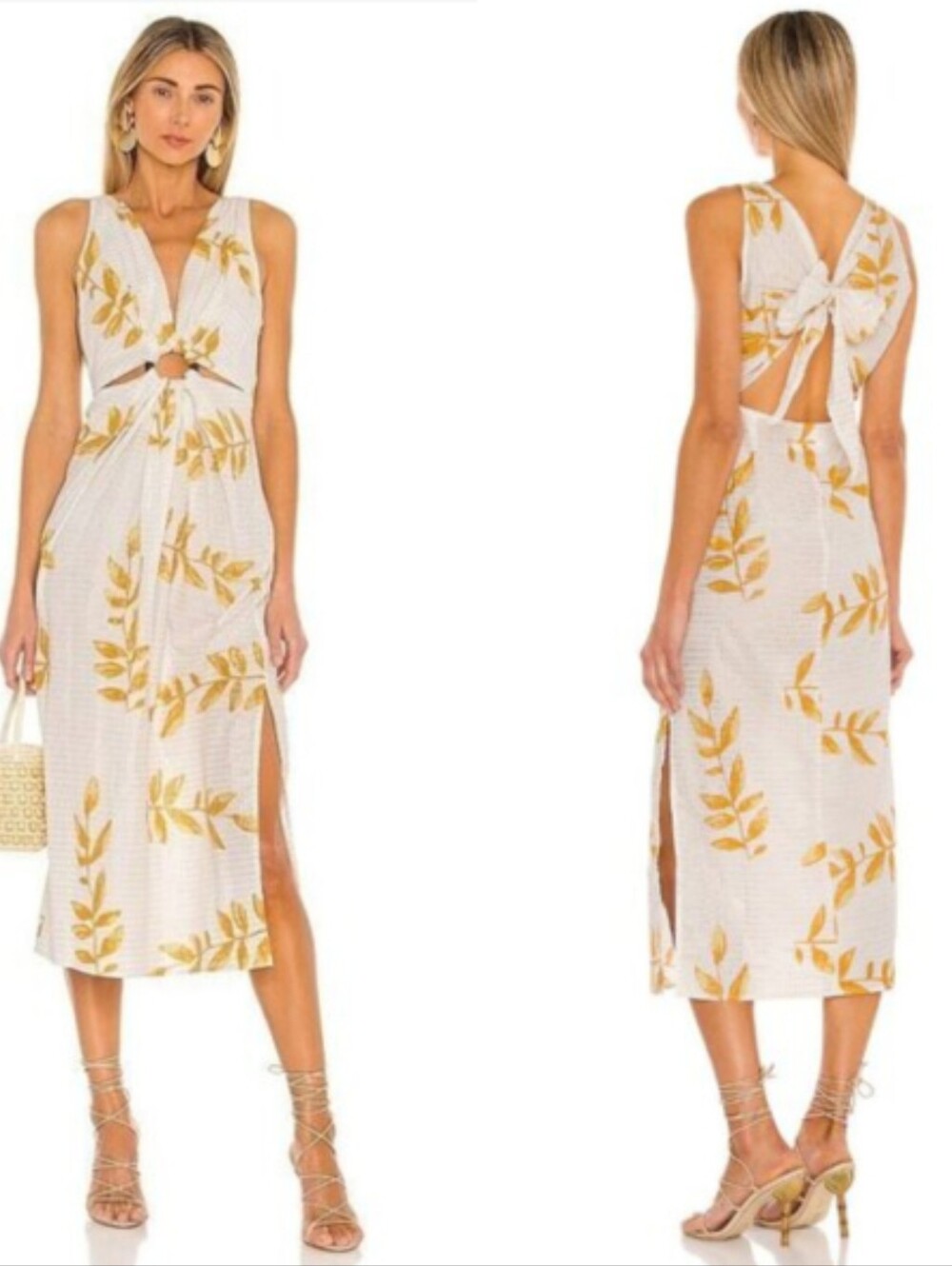 NEW SUNDRESS Yuma Leaf Gold Foil Dress